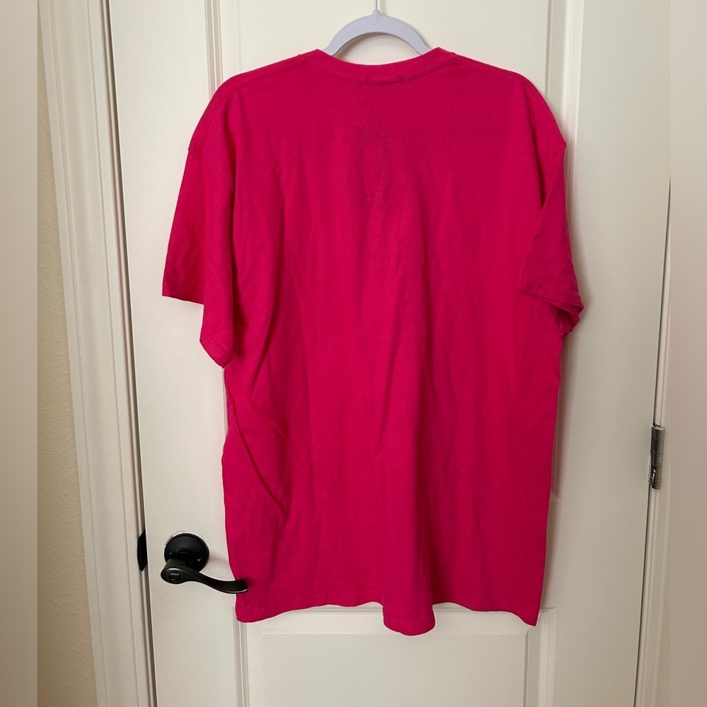 Pink Bride T-Shirt with Silver Heart Design Size L - Picture 6 of 8